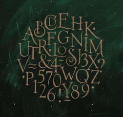 Fototapeta na wymiar Vintage alphabet green