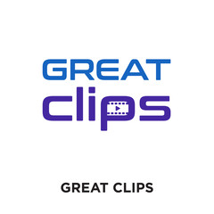 great clips logo isolated on white background , colorful vector icon, brand sign & symbol for your business