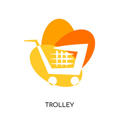 trolley logo isolated on white background , colorful brand sign & symbol for your business