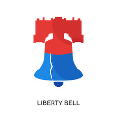 liberty bell logo isolated on white background , colorful vector icon, brand sign & symbol for your business