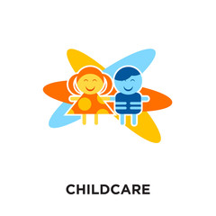 childcare logo isolated on white background , colorful vector icon, brand sign & symbol for your business