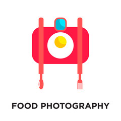 food photography logo isolated on white background , colorful vector icon, brand sign & symbol for your business