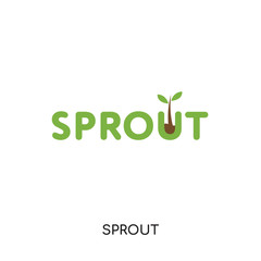 sprout logo isolated on white background , colorful brand sign & symbol for your business