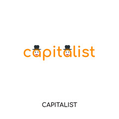 capitalist logo isolated on white background , colorful vector icon, brand sign & symbol for your business