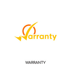 warranty logo isolated on white background , colorful brand sign & symbol for your business