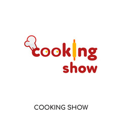 cooking show logo isolated on white background , colorful vector icon, brand sign & symbol for your business