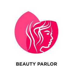 beauty parlor logo isolated on white background , colorful vector icon, brand sign & symbol for your business