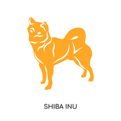 shiba inu logo isolated on white background , colorful vector icon, flat sign and symbol