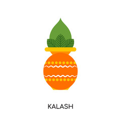 kalash logo isolated on white background , colorful vector icon, brand sign & symbol for your business