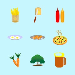 icons about Food with free, lunch, bakery, fastfood and potatoes fries