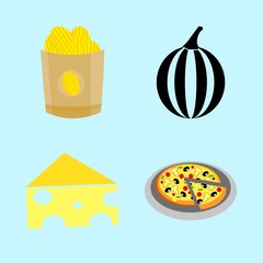 icons about Food with bulk, cheese, potato, tasty and salami