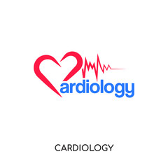 cardiology logo isolated on white background , colorful brand sign & symbol for your business