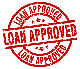 loan approved round red grunge stamp