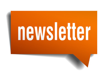 newsletter orange 3d speech bubble