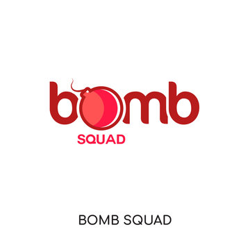 Bomb Squad Logo Isolated On White Background , Colorful Vector Icon, Brand Sign & Symbol For Your Business