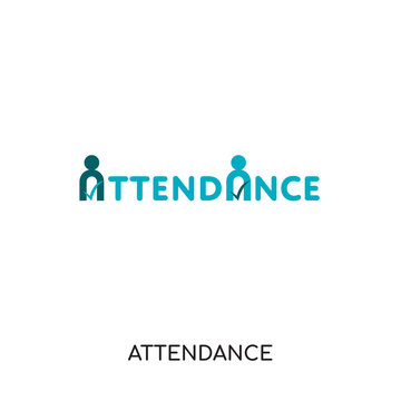 attendance logo isolated on white background , colorful vector icon, brand sign & symbol for your business