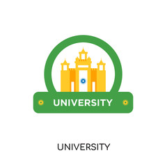 Naklejka premium university logo isolated on white background , colorful vector icon, brand sign & symbol for your business