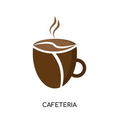 cafeteria logo vector icon isolated on white background, colorful brand sign & symbol for your business