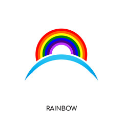 rainbow logo png isolated on white background , colorful vector icon, flat sign and symbol