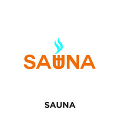 sauna logo isolated on white background , colorful vector icon, brand sign & symbol for your business