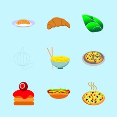 icons about Food with hotdog, mushroom, sandwich, cream and drink