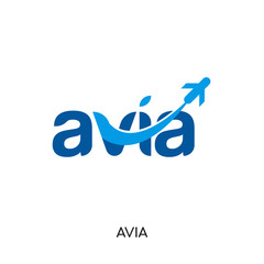 avia logo isolated on white background , colorful vector icon, brand sign & symbol for your business