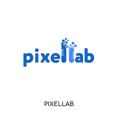 pixellab logo isolated on white background , colorful vector icon, flat sign and symbol