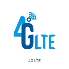 4g lte logo isolated on white background , colorful vector icon, brand sign & symbol for your business