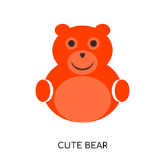 cute bear logo vector icon isolated on white background, colorful brand sign & symbol for your business