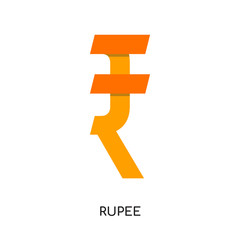 rupee logo isolated on white background , colorful vector icon, brand sign & symbol for your business