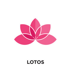lotos logo isolated on white background , colorful vector icon, brand sign & symbol for your business - obrazy, fototapety, plakaty