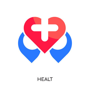 healt logo isolated on white background , colorful vector icon, brand sign & symbol for your business