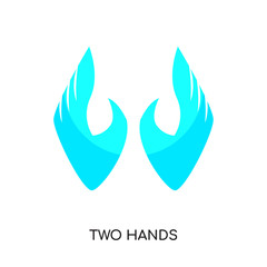 two hands logo vector icon isolated on white background, colorful brand sign & symbol for your business