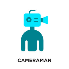 cameraman logo isolated on white background , colorful vector icon, brand sign & symbol for your business