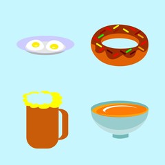icons about Food with kvass, diet, lunch, drink and bakery