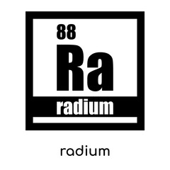 radium symbol isolated on white background , black vector sign and symbols