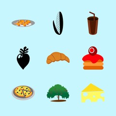 icons about Food with croissant, kruassan, breakfast, bakery and cheez