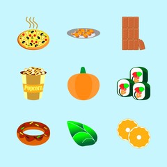 icons about Food with diet, pumpkin, cream, decoration and grilled