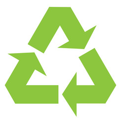 recycle sign icon, black vector