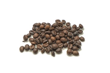 Coffee beans. On a white background.