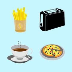 icons about Food with pepperoni, junk, toast, lunch and mushroom