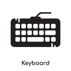 Keyboard icon isolated on white background , black filled vector sign and symbols