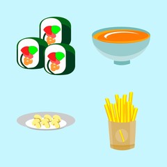 icons about Food with dinner, free, tasty, salmon and seaweed