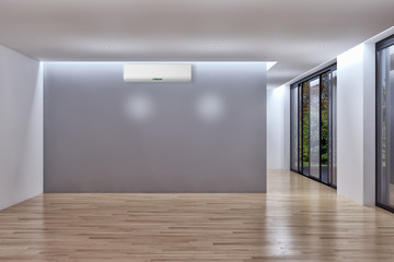 Modern bright interiors apartment 3D rendering illustration