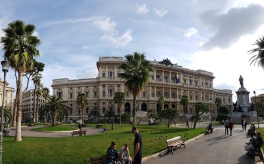  Italy; Rome Hall of Justice; palace; plaza; tree; mansion