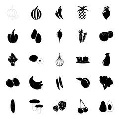 Fruit and Vegetables icons set