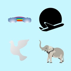 icons about Animal with rainbow, safari, fauna, zoo and collection