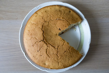 A beautiful and mouth-watering homemade cake closeup.