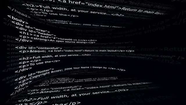 HTML Code Room, Abstract, Animation, Rendering, Background, Loop, 4k
