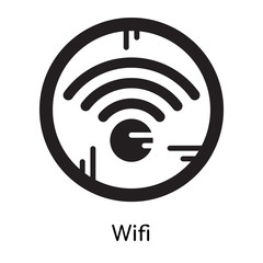 Wifi icon isolated on white background , black filled vector sign and symbols